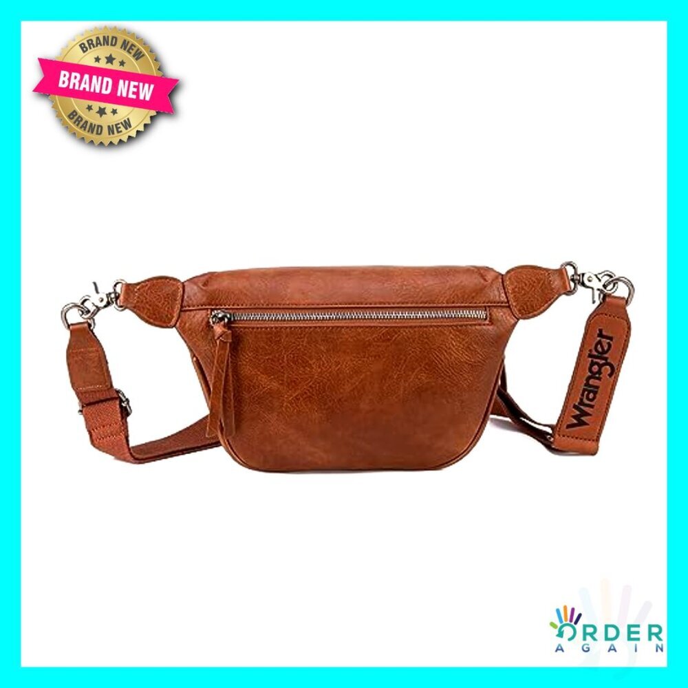 Large Crossbody Fanny Pack Sling Purse Travel Belt Bag Unisex Vintage Style - Picture 6 of 6